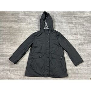 Urban Republic Rain Jacket Womens Small Black Full Zip Polyurethane